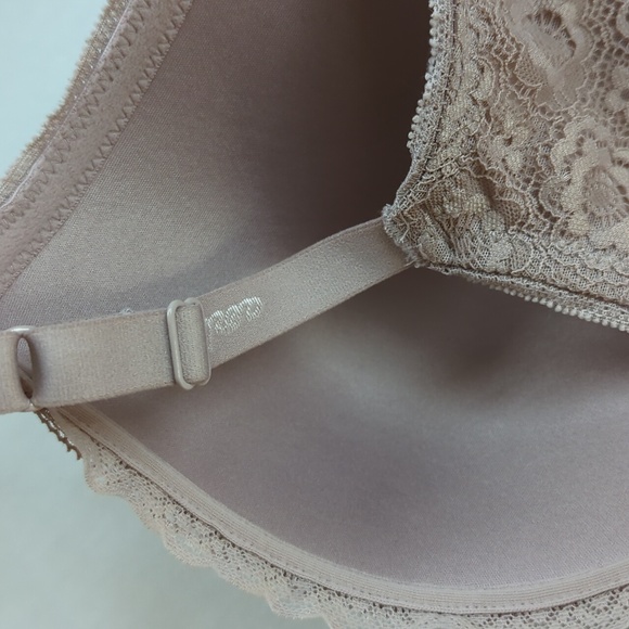 Aerie Real Happy Plunge Crochet Lace Underwire Bra 36D Pink Tan Purple - Picture 14 of 16